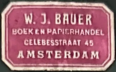 Sluitzegel W.J. Bauer – Boek en Papierhandel Amsterdam