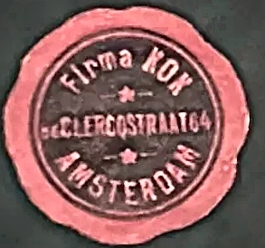 Sluitzegel Firma Kok, De Clercqstraat 64, Amsterdam