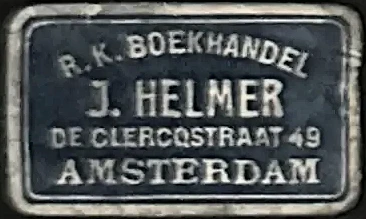 Sluitzegel R.K. Boekhandel J. Helmer Amsterdam