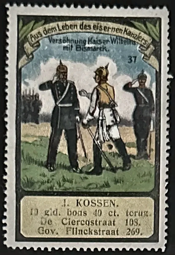 Sluitzegel J. Kossen – Verzoening Kaiser Wilhelm met Bismarck