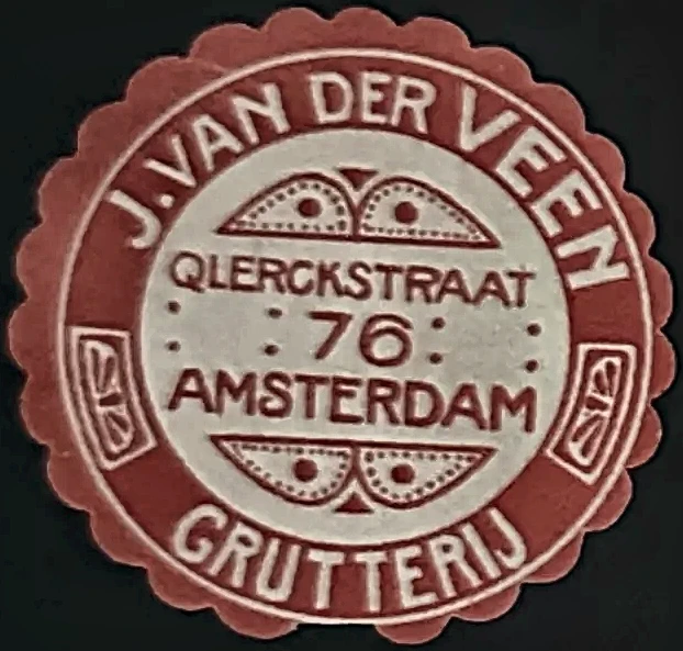 Sluitzegel Grutterij J. Van der Veen, Amsterdam