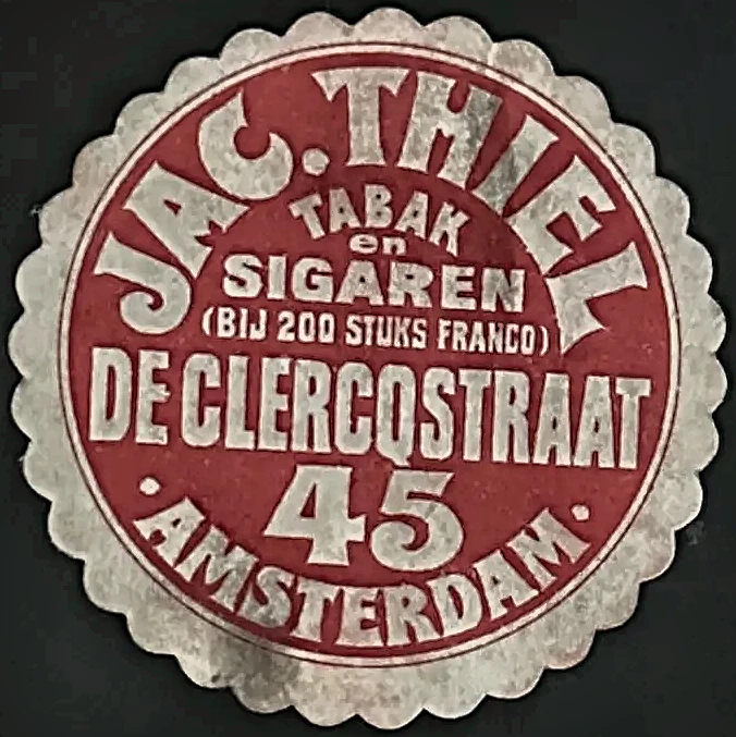 Sluitzegel Jac. Thiel – Tabak en Sigaren, Amsterdam