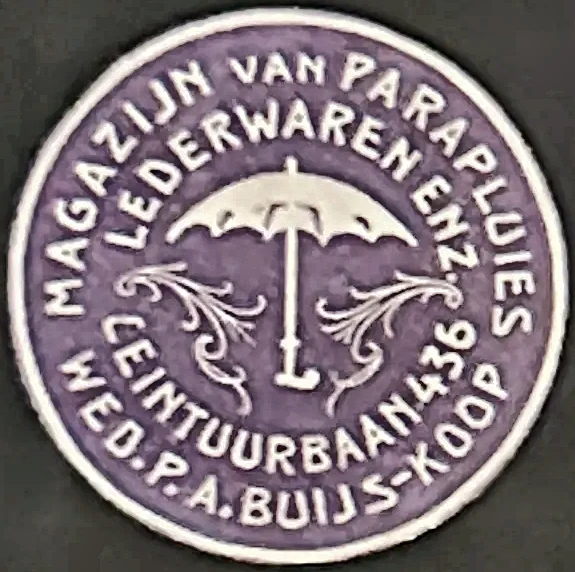 Sluitzegel Magazijn van Parapluies en Lederwaren Wed. P.A. Buijs-Koop, Amsterdam