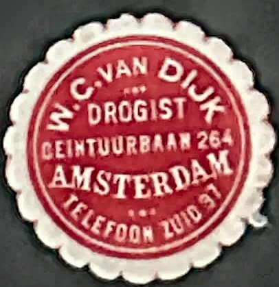 Sluitzegel Drogist W.C. van Dijk, Amsterdam