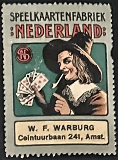 Sluitzegel Speelkaartenfabriek Nederland – W.F. Warburg, Amsterdam