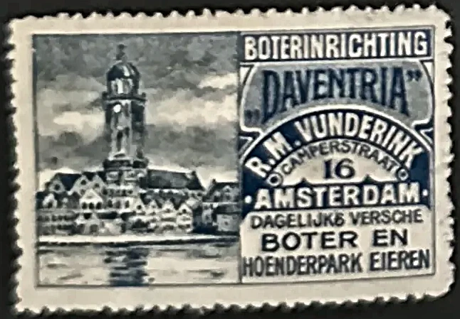 Sluitzegel Boterinrichting Daventria – R.M. Vunderink, Amsterdam