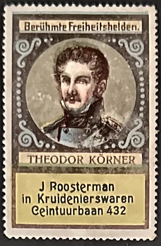 Reclamesluitzegel J. Roosterman – Theodor Körner