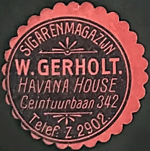 Sluitzegel Sigarenmagazijn W. Gerholt – Havana House Amsterdam