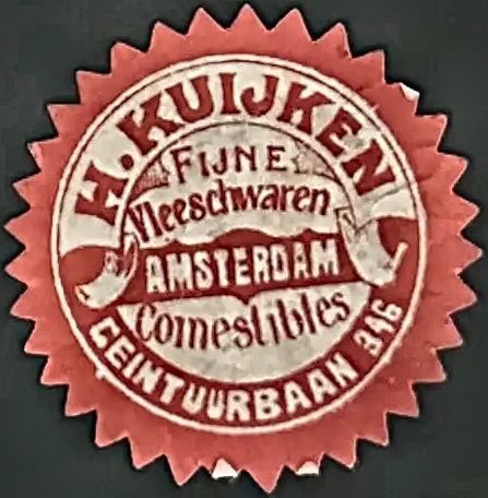 Sluitzegel H. Kuijken – Fijne Vleeschwaren Amsterdam