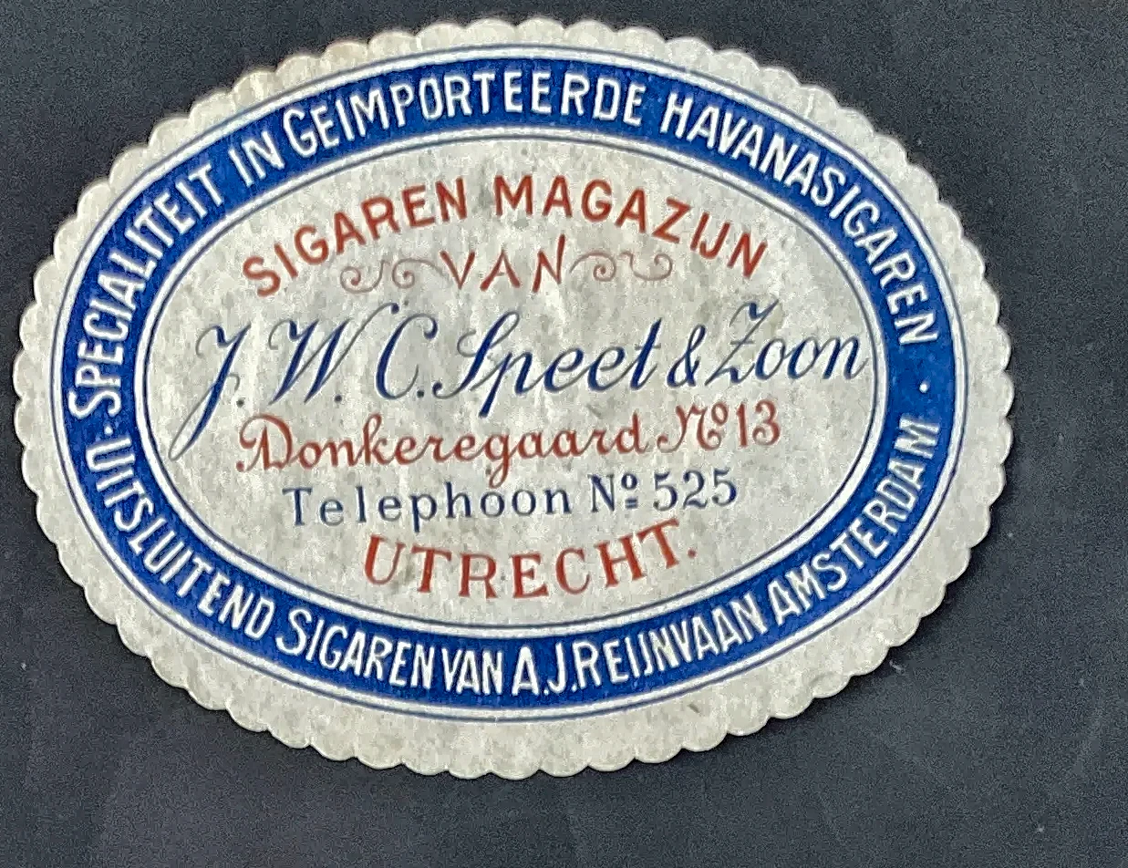 Sluitzegel Sigaren Magazijn J.W.C. Speet & Zoon Utrecht