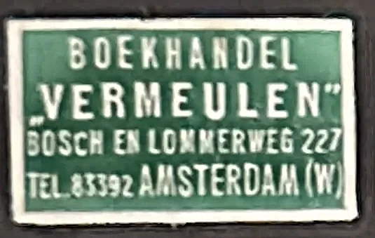 Sluitzegel Boekhandel Vermeulen Amsterdam-West