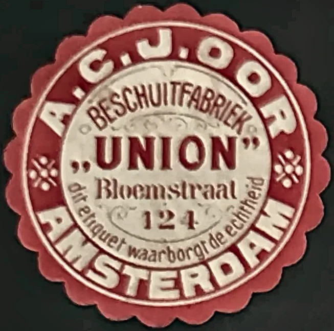Sluitzegel Beschuitfabriek Union – A.C.J. Oor, Amsterdam