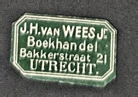 Sluitzegel Boekhandel J.H. van Wees Jr., Utrecht