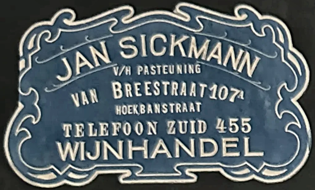Reclamezegel Wijnhandel Jan Sickmann, Amsterdam