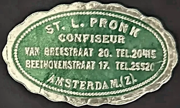 Sluitzegel Confiseur St. L. Pronk, Amsterdam