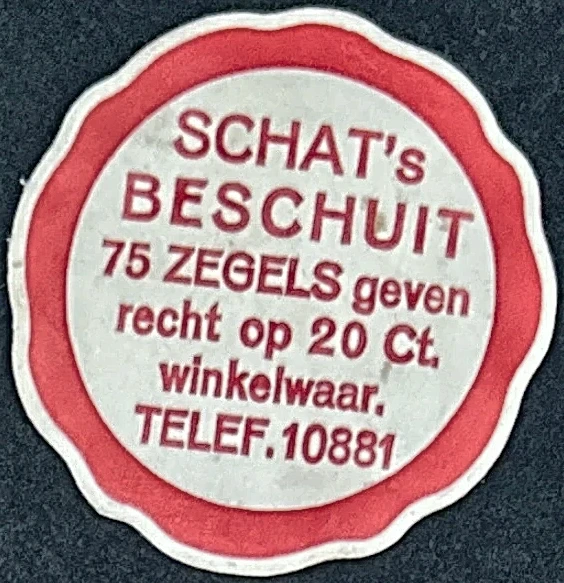 Schat's Beschuit spaarzegel – 75 zegels = 20 cent