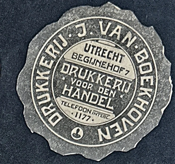 Sluitzegel Drukkerij J. van Boekhoven, Utrecht