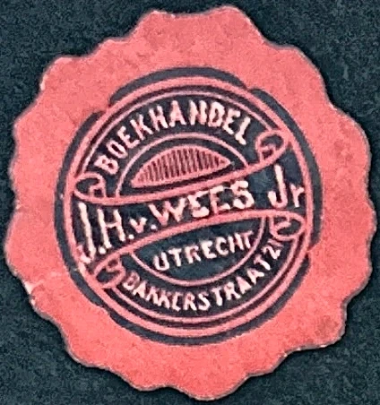 Sluitzegel Boekhandel J.H. v. Wees Jr. Utrecht