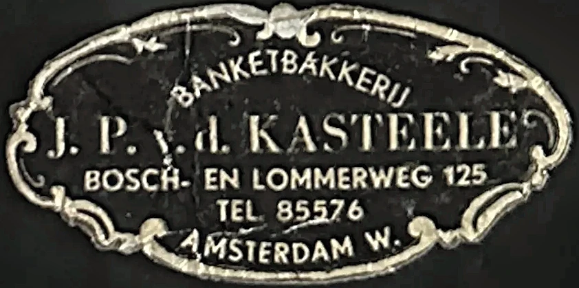 Sluitzegel Banketbakkerij J.P. v.d. Kasteele, Amsterdam