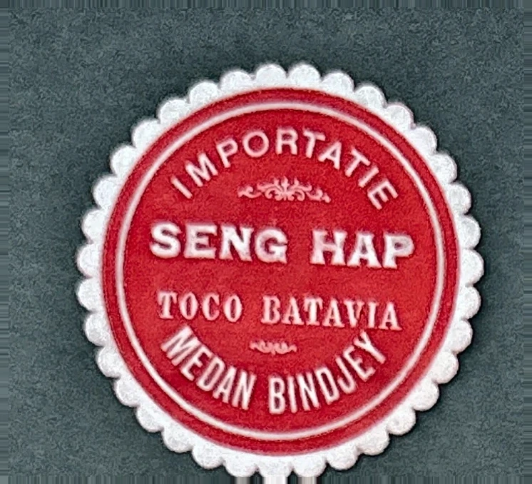 Sluitzegel Importatie Seng Hap – Toco Batavia, Medan & Bindjey