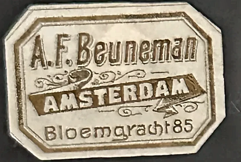 Sluitzegel A.F. Beuneman, Amsterdam – Bloemgracht 85