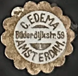 Sluitzegel C. Edema, Bilderdijkstraat 59, Amsterdam