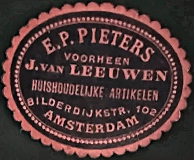 Sluitzegel E.P. Pieters – Huishoudelijke Artikelen, Amsterdam