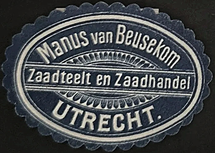 Sluitzegel Manus van Beusekom – Zaadteelt en Zaadhandel Utrecht