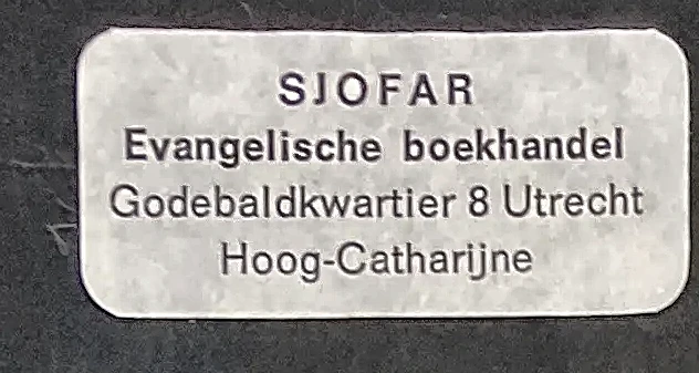 Sluitzegel Sjofar Evangelische Boekhandel Utrecht