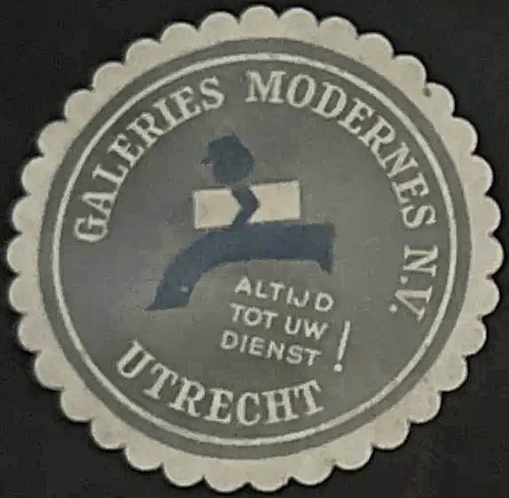Sluitzegel Galeries Modernes N.V. Utrecht