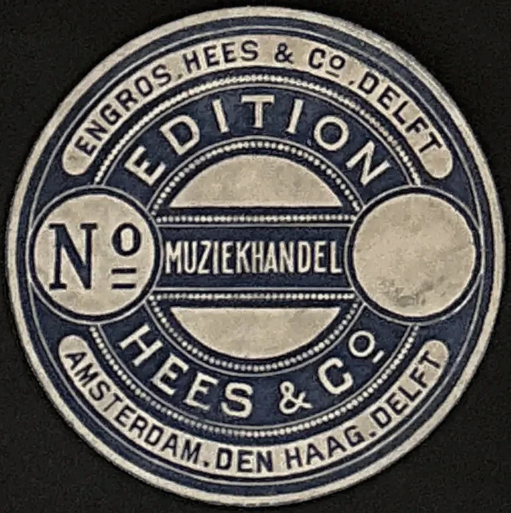 Sluitzegel Muziekhandel Hees & Co. – Amsterdam, Den Haag, Delft