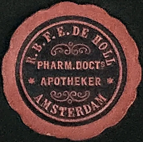 Sluitzegel Apotheker R.B.F.E. de Holl, Amsterdam