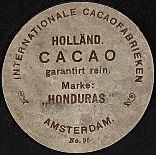 Sluitzegel Internationale Cacaofabrieken – Merk Honduras, Amsterdam