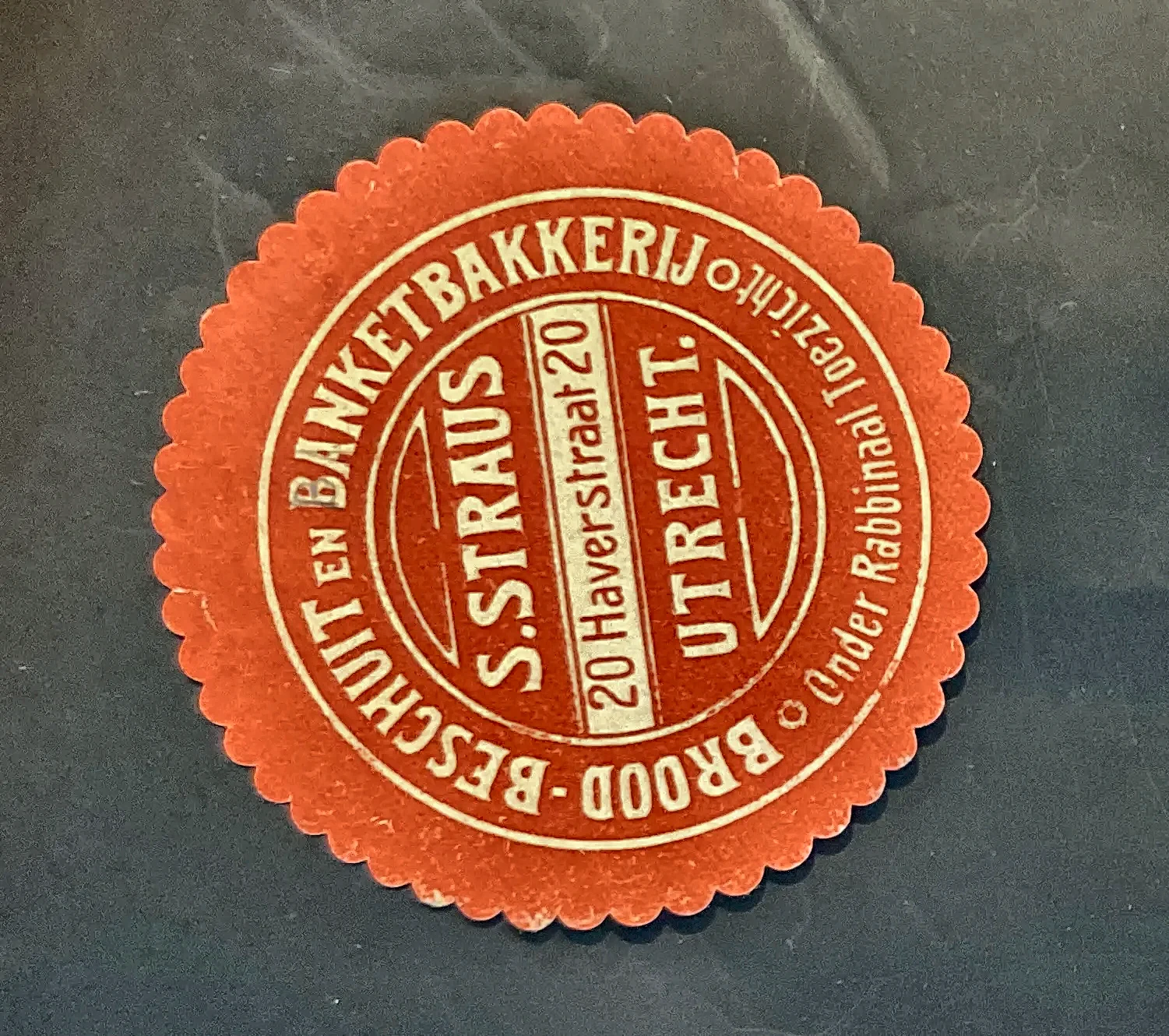 Sluitzegel Brood- en Banketbakkerij S. Straus, Utrecht