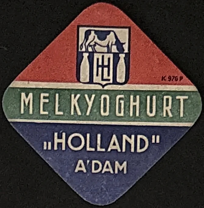 Melkyoghurt 'Holland' Amsterdam sluitzegel