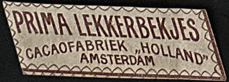 Sluitzegel Prima Lekkerbekjes – Cacaofabriek Holland Amsterdam