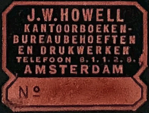 Sluitzegel J.W. Howell – Kantoorboeken en Drukwerken Amsterdam