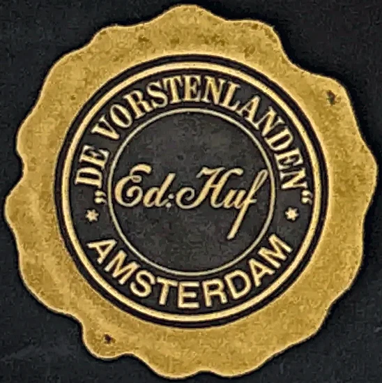 Sluitzegel firma Ed. Huf – De Vorstenlanden, Amsterdam