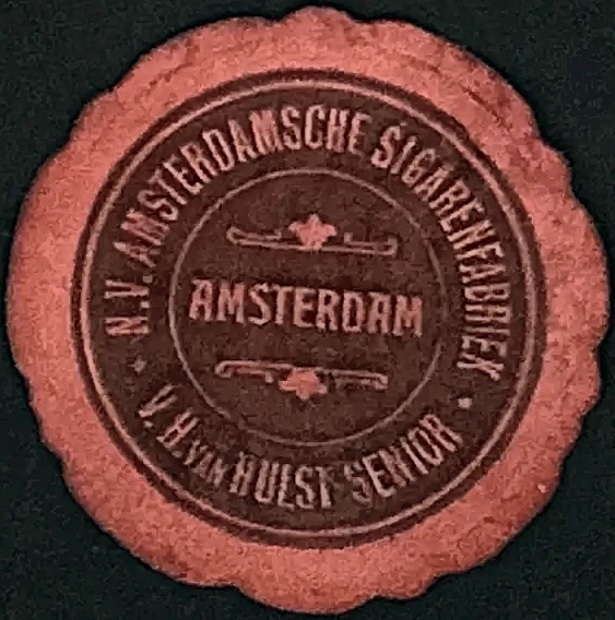 Sluitzegel N.V. Amsterdamsche Sigarenfabriek – Van Hulst Senior