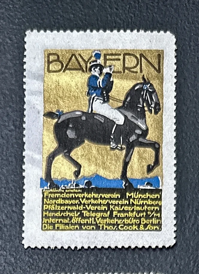 Bayern toerisme sluitzegel met ruiter te paard