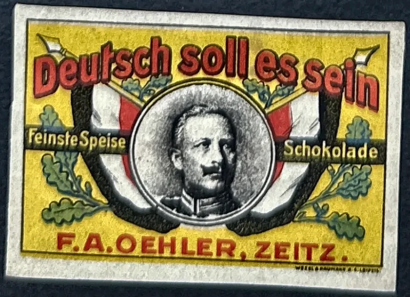F.A. Oehler Zeitz – 'Deutsch soll es sein' Chocolade Sluitzegel