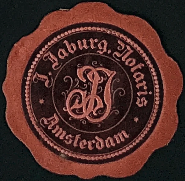 Notarieel lakzegel J. Jaburg, Amsterdam