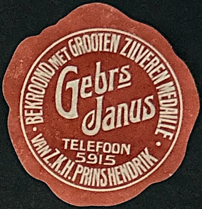 Sluitzegel Gebrs. Janus – Bekroond met Grooten Zilveren Medaille
