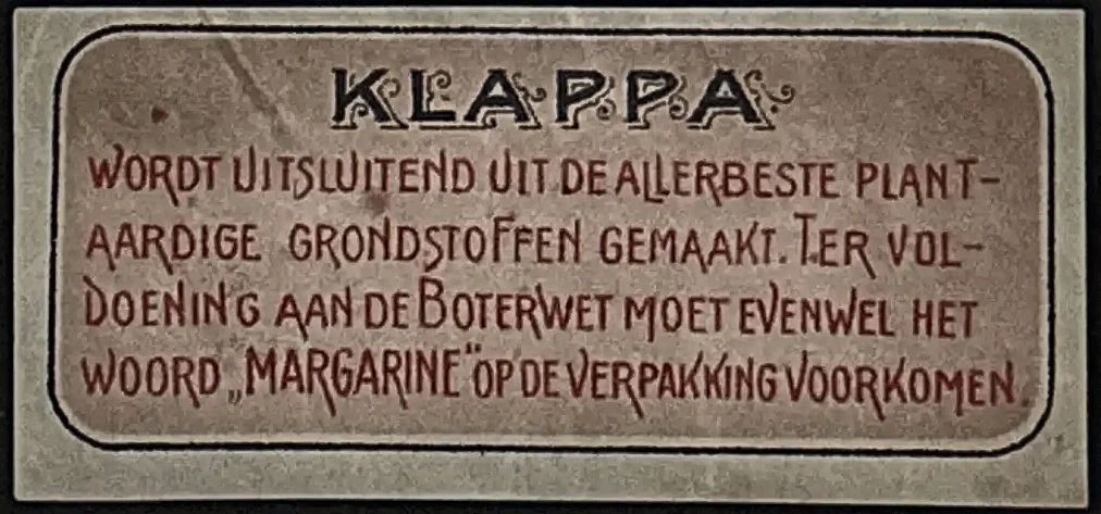 Sluitzegel Klappa Margarine – plantaardige grondstoffen