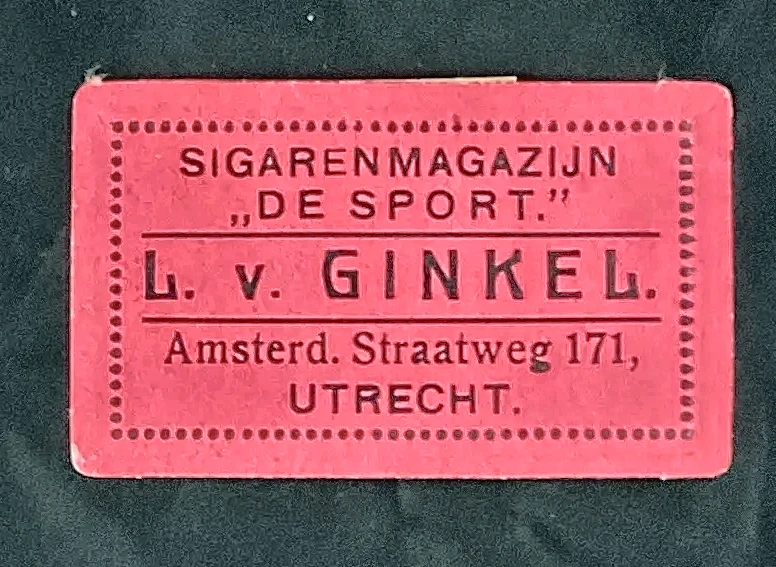 Sluitzegel Sigarenmagazijn De Sport – L. v. Ginkel, Utrecht