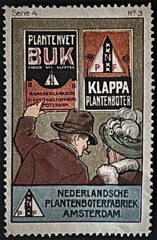 Nederlandsche Plantenboterfabriek – Klappa Plantenboter reclame sluitzegel