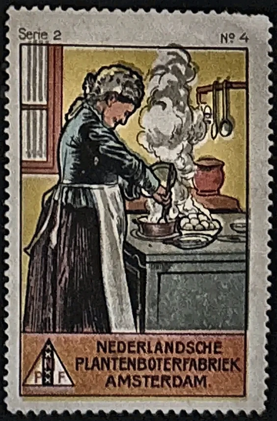 Nederlandsche Plantenboterfabriek Amsterdam – kokende huisvrouw