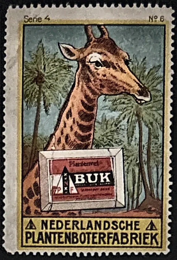 Sluitzegel Nederlandsche Plantenboterfabriek – BUK Margarine met Giraffe