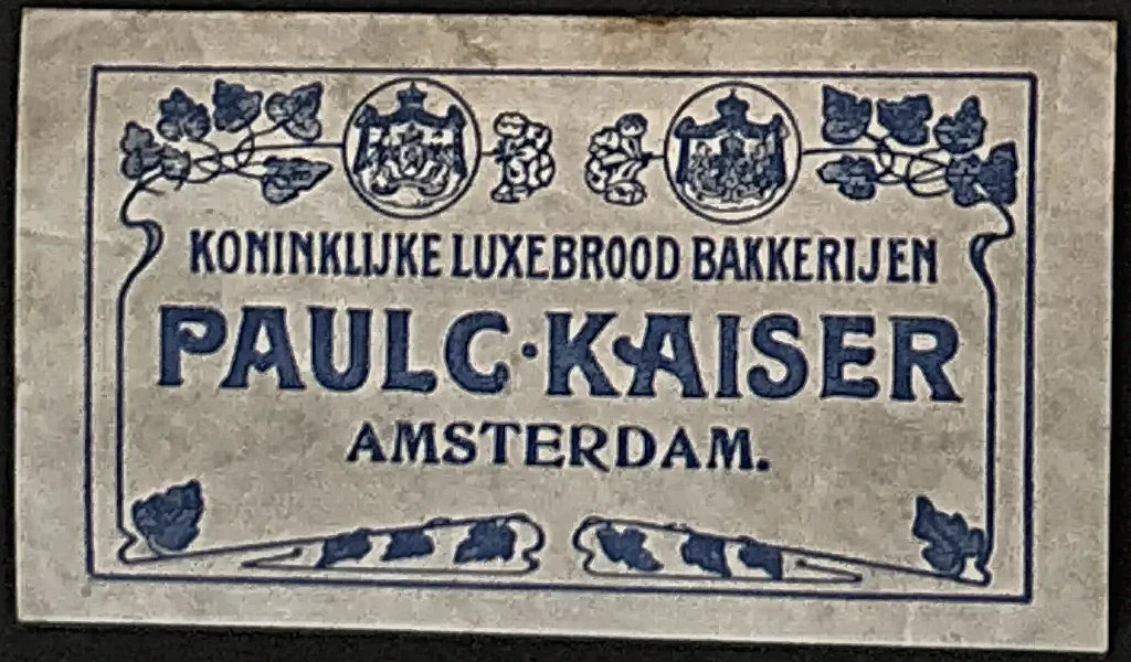 Sluitzegel Koninklijke Luxebrood Bakkerijen Paul C. Kaiser, Amsterdam