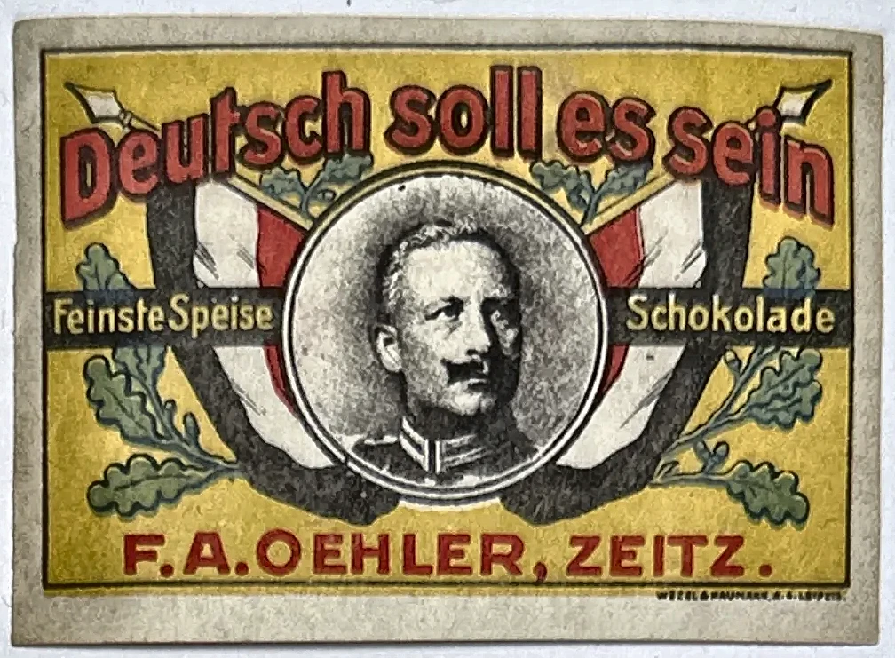 F.A. Oehler Zeitz – 'Deutsch soll es sein' Chocolade Sluitzegel
